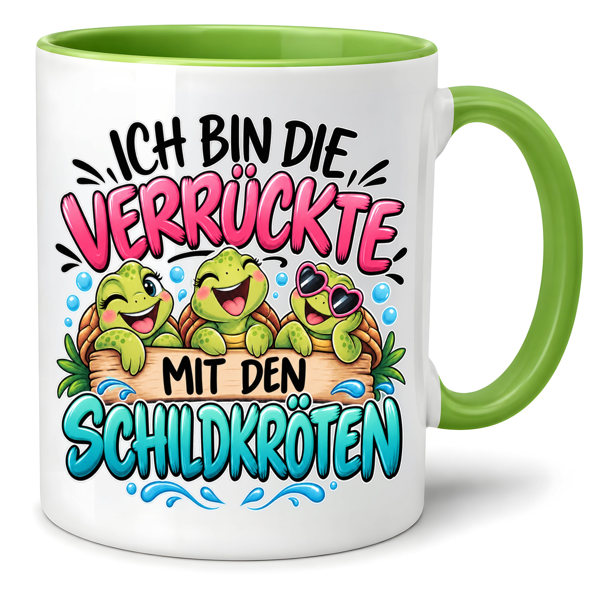 Herzbotschaft Tasse Verrückte mit Schildkröten Geschenk 330 ml