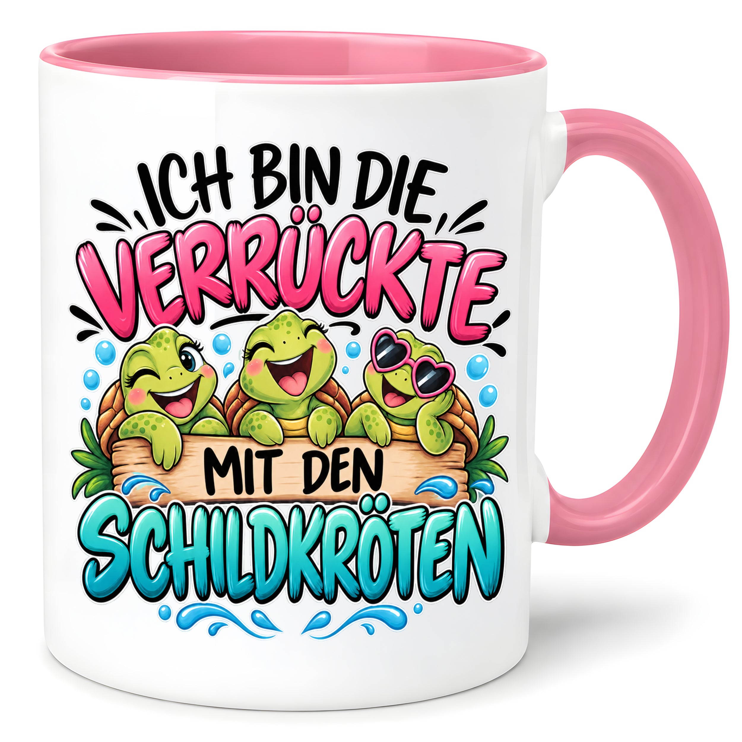 Herzbotschaft Tasse Verrückte mit Schildkröten Geschenk 330 ml
