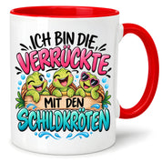 Herzbotschaft Tasse Verrückte mit Schildkröten Geschenk 330 ml