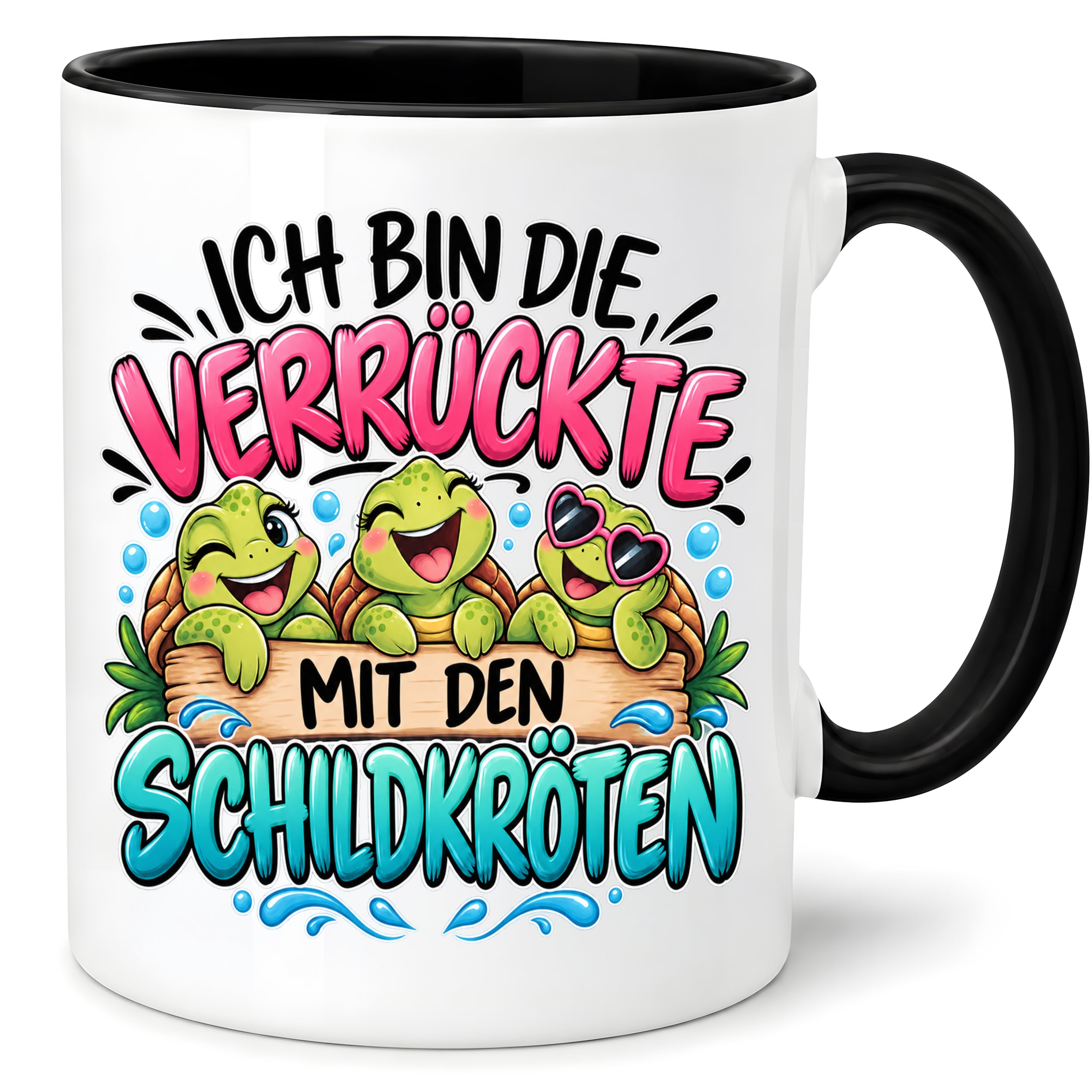 Herzbotschaft Tasse Verrückte mit Schildkröten Geschenk 330 ml