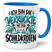 Tasse für Schildkröten Liebhaberinen - Die verrückte mit den Schildkröten