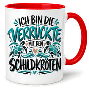 Tasse für Schildkröten Liebhaberinen - Die verrückte mit den Schildkröten