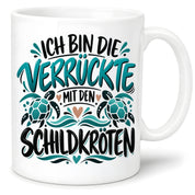 Tasse für Schildkröten Liebhaberinen - Die verrückte mit den Schildkröten