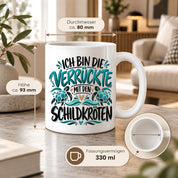 Tasse für Schildkröten Liebhaberinen - Die verrückte mit den Schildkröten
