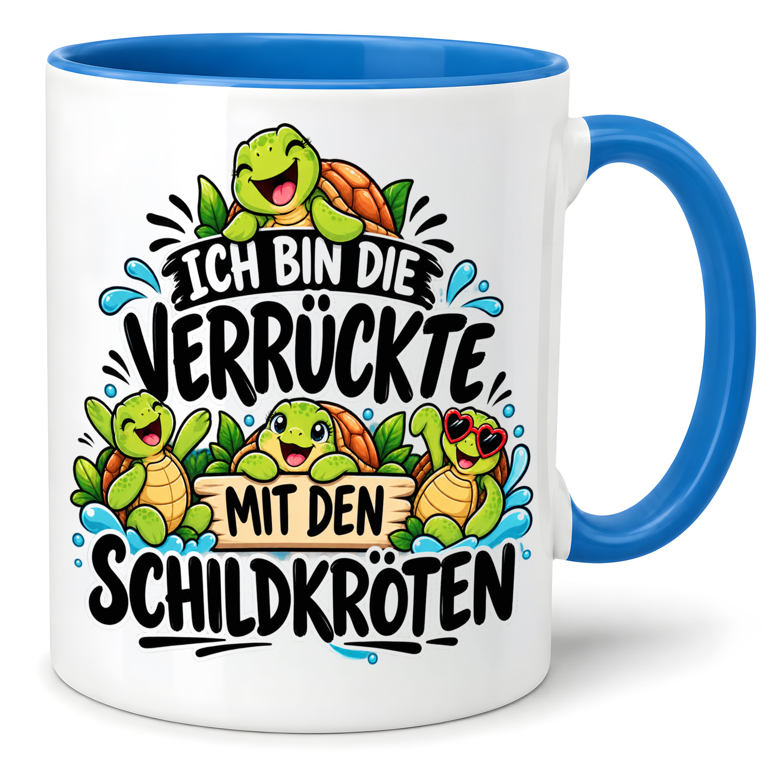 Herzbotschaft Tasse Verrückte mit Schildkröten Geschenk 330 ml