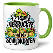 Herzbotschaft Tasse Verrückte mit Schildkröten Geschenk 330 ml