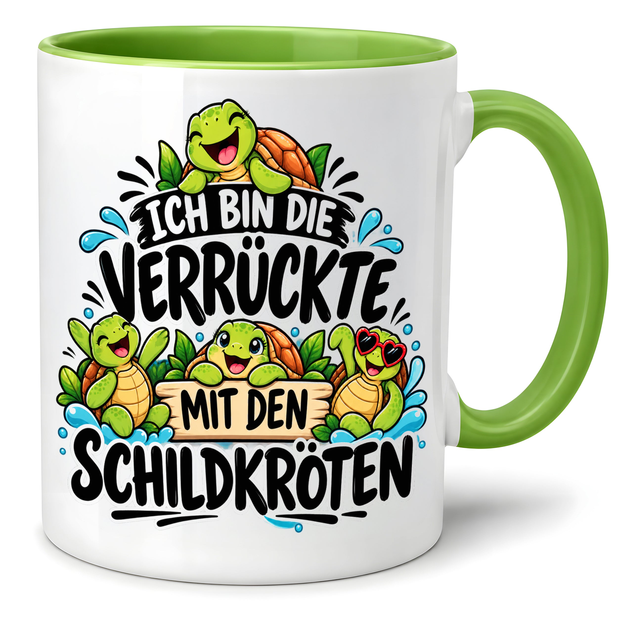Herzbotschaft Tasse Verrückte mit Schildkröten Geschenk 330 ml