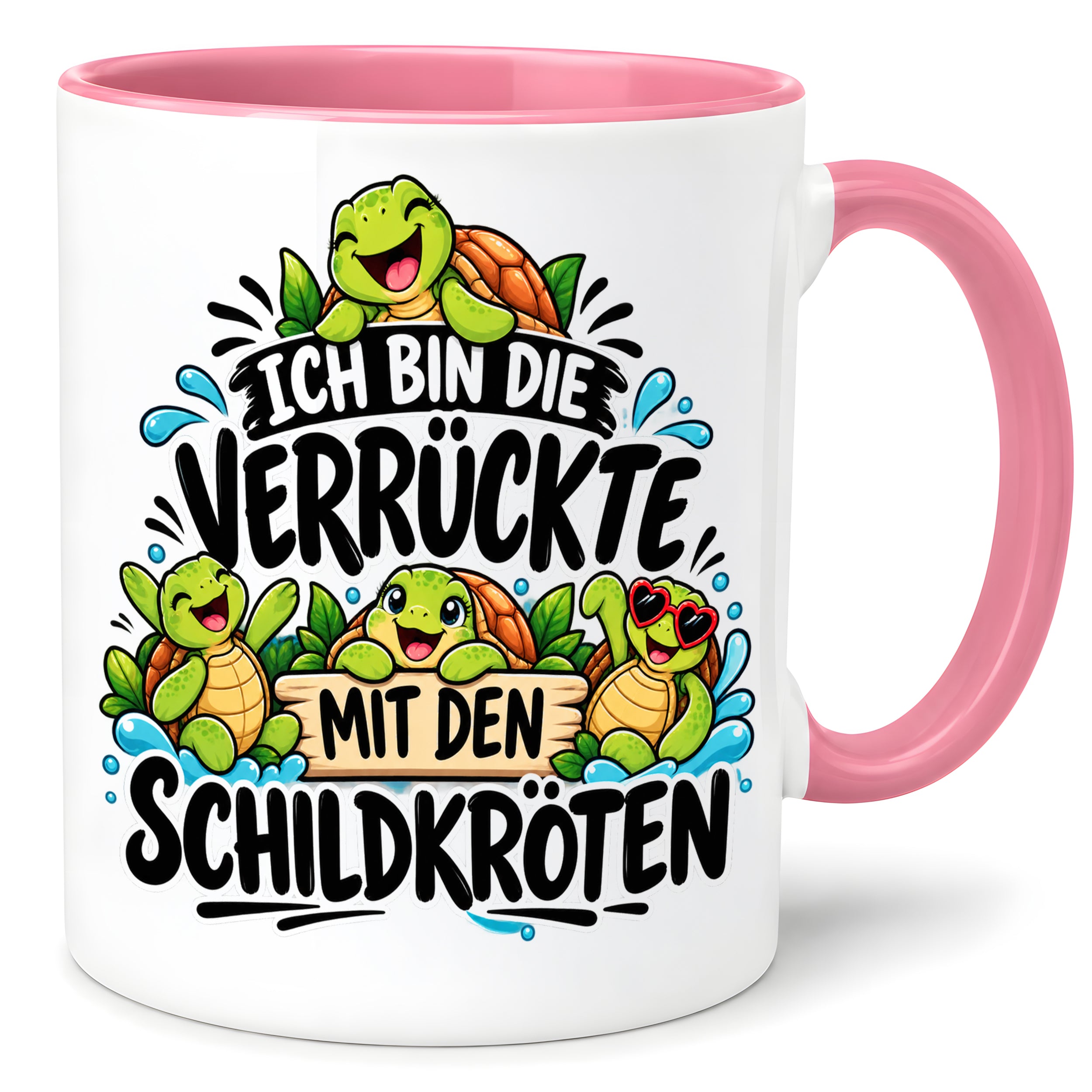 Herzbotschaft Tasse Verrückte mit Schildkröten Geschenk 330 ml