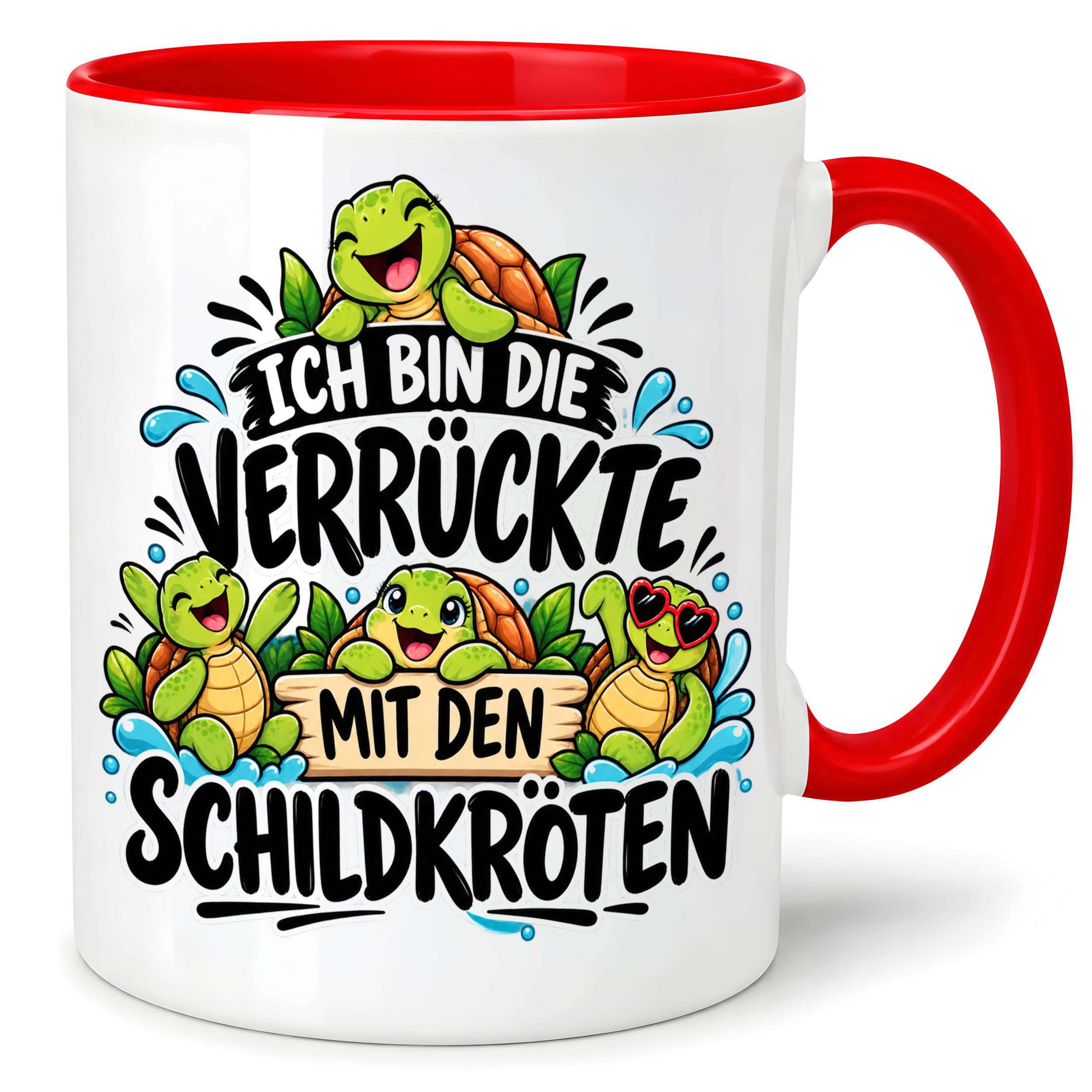 Herzbotschaft Tasse Verrückte mit Schildkröten Geschenk 330 ml