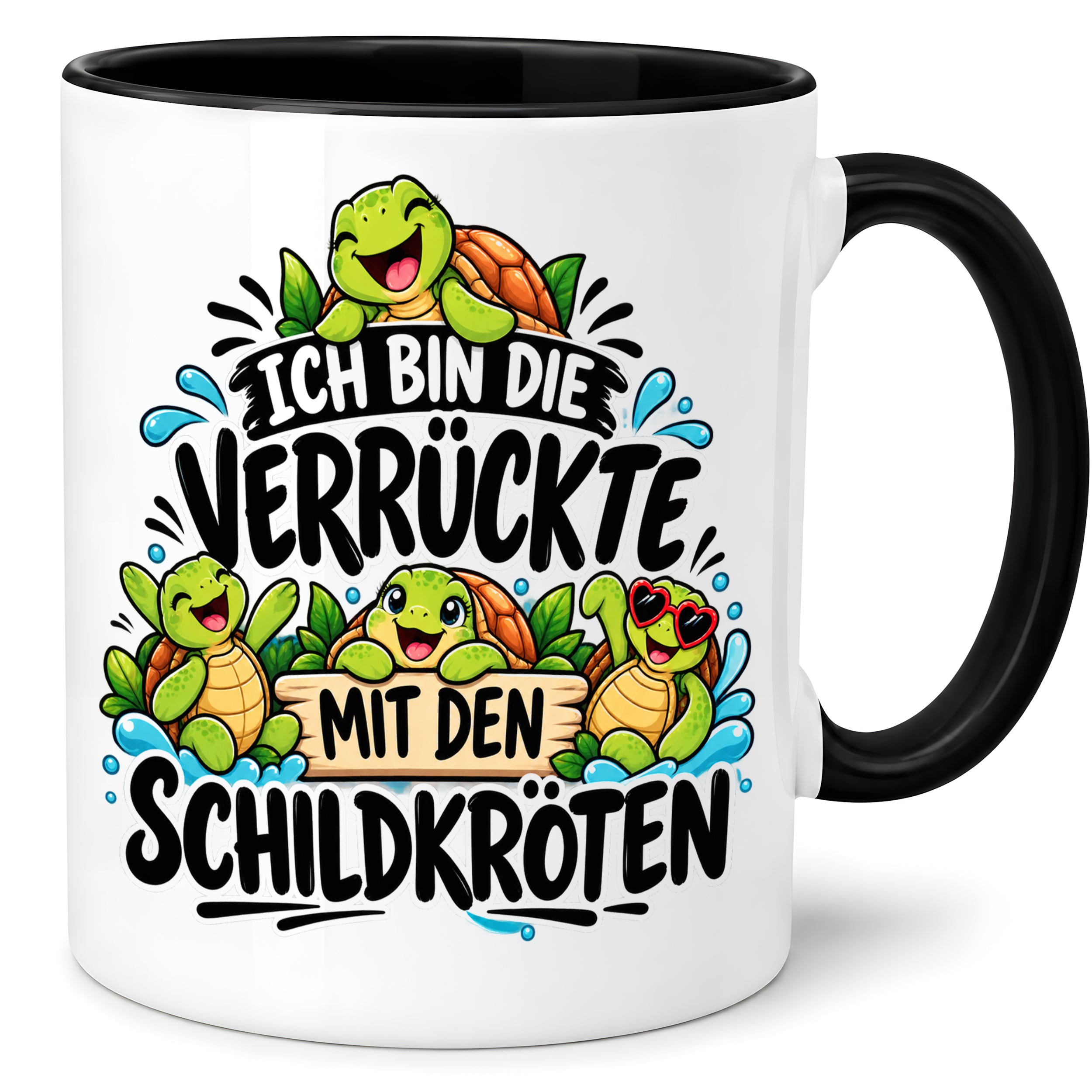 Herzbotschaft Tasse Verrückte mit Schildkröten Geschenk 330 ml