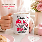 Herzbotschaft Tasse Ärztin Danke Geschenk Medizin 330 ml