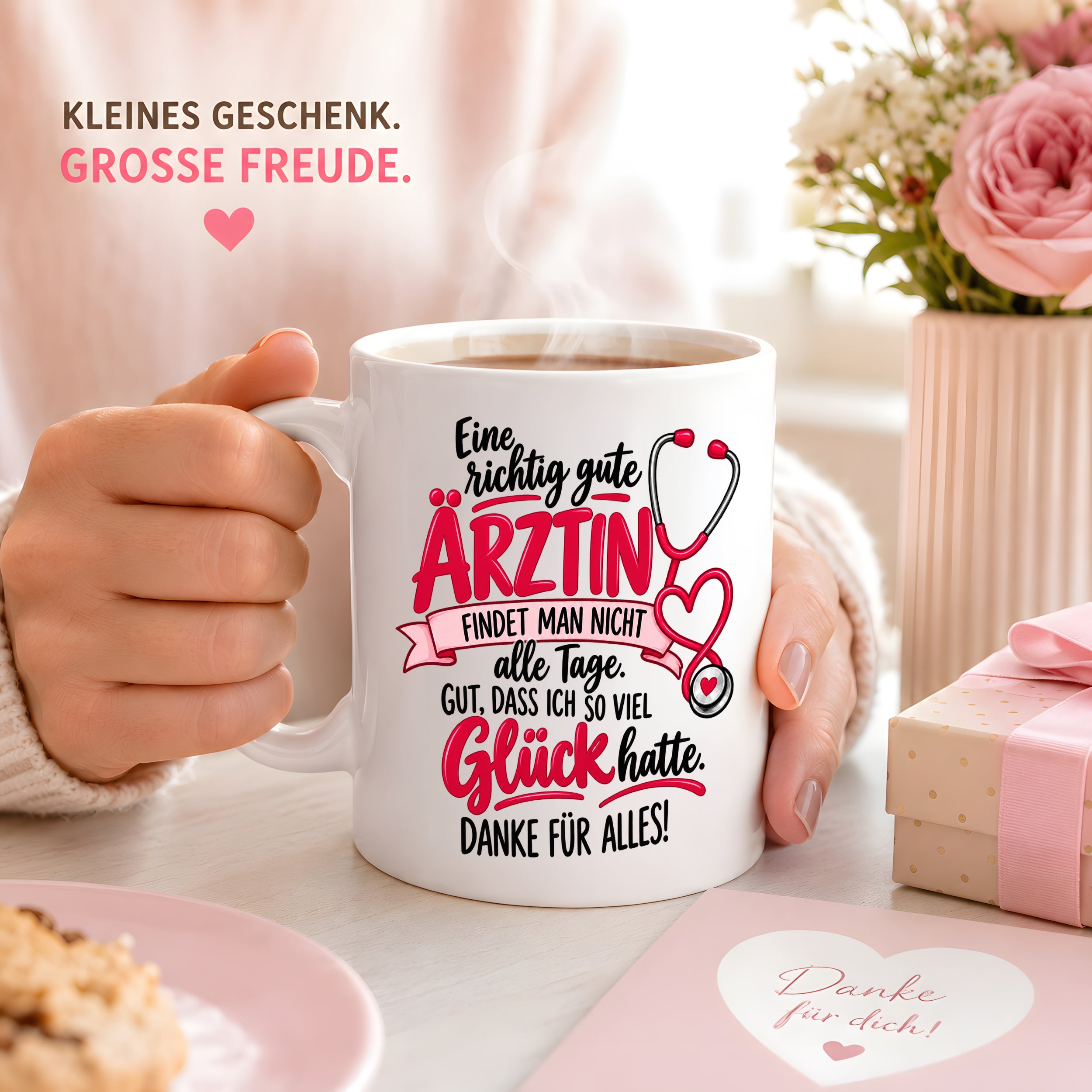 Herzbotschaft Tasse Ärztin Danke Geschenk Medizin 330 ml