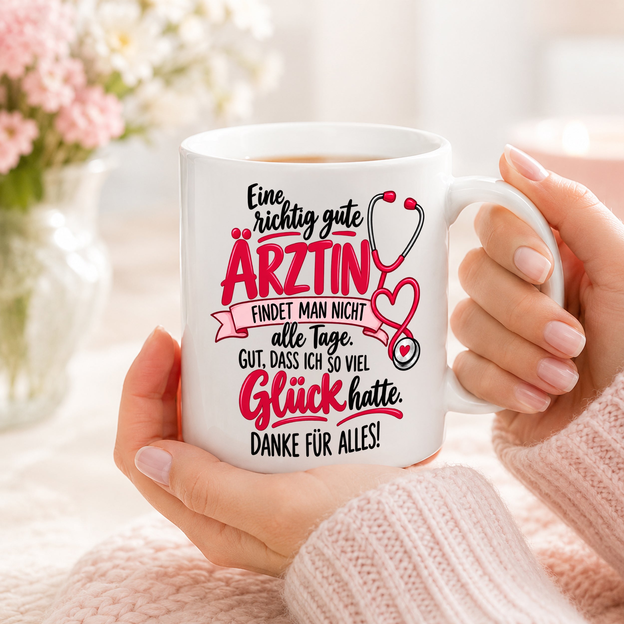 Herzbotschaft Tasse Ärztin Danke Geschenk Medizin 330 ml