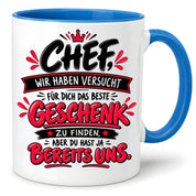 Herzbotschaft Tasse Chef Geschenk Wir sind das beste Team 330 ml
