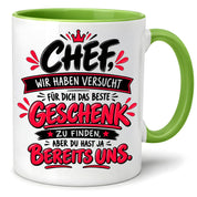 Herzbotschaft Tasse Chef Geschenk Wir sind das beste Team 330 ml