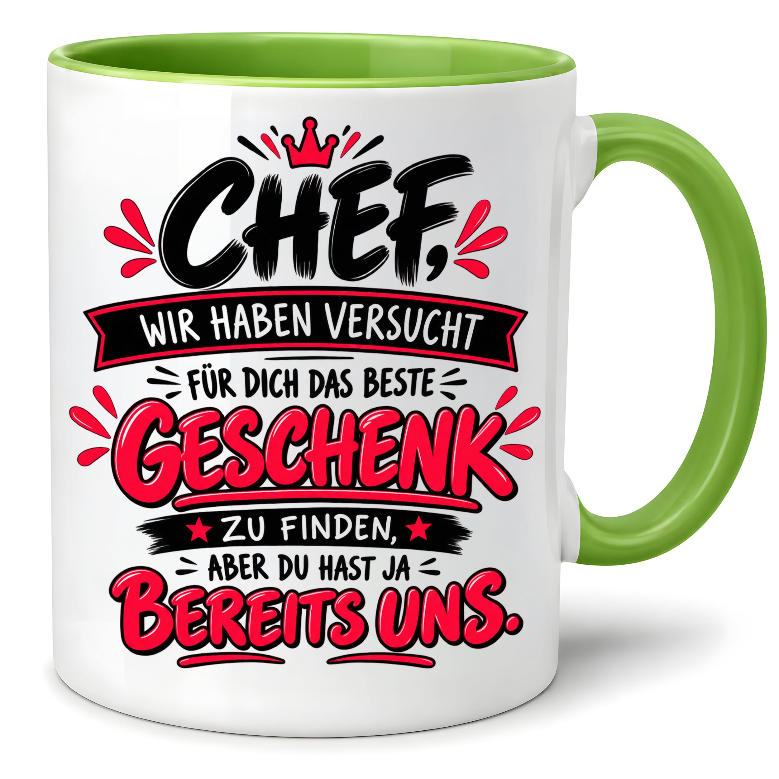 Herzbotschaft Tasse Chef Geschenk Wir sind das beste Team 330 ml