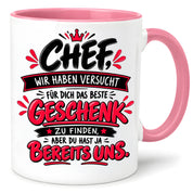 Herzbotschaft Tasse Chef Geschenk Wir sind das beste Team 330 ml