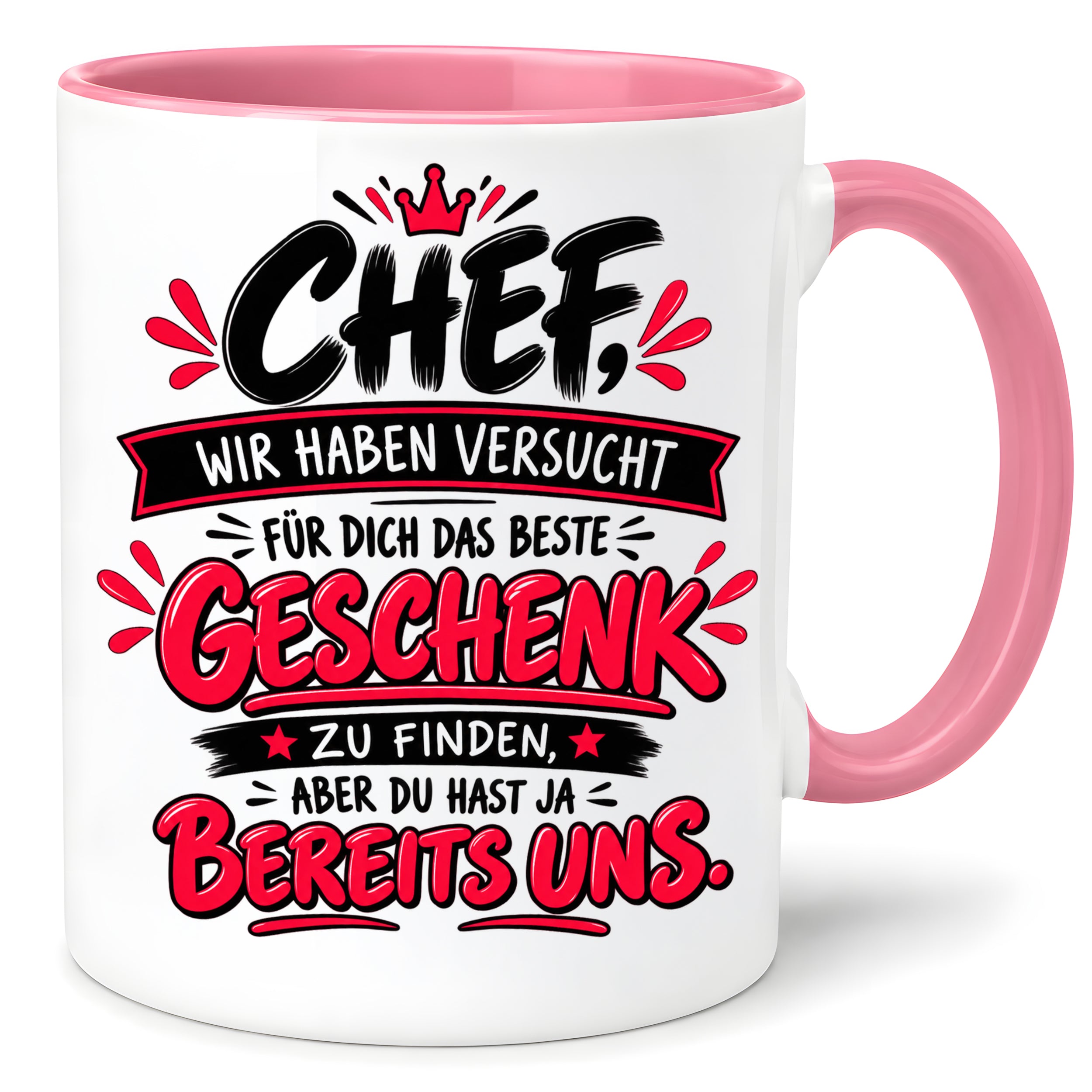 Herzbotschaft Tasse Chef Geschenk Wir sind das beste Team 330 ml