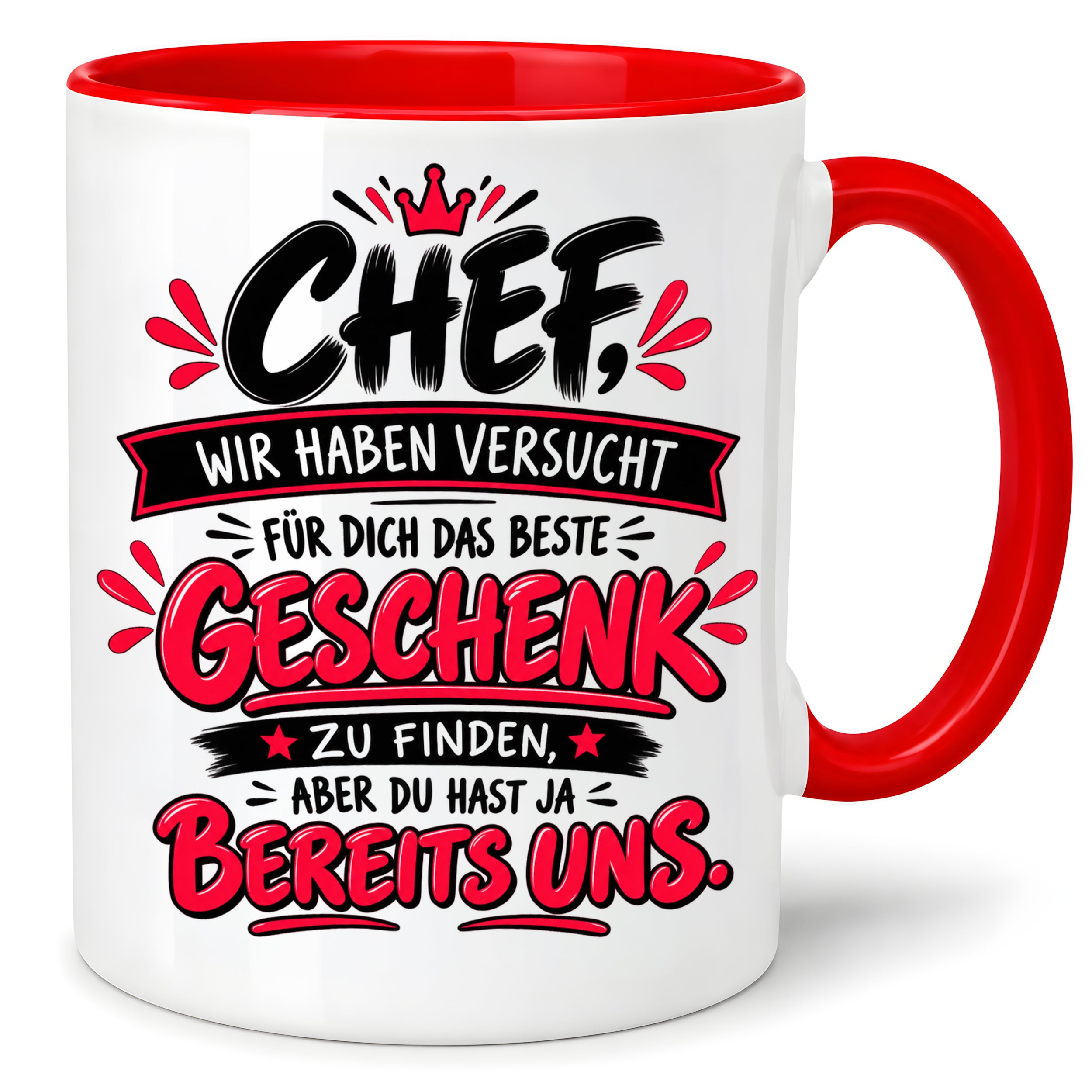 Herzbotschaft Tasse Chef Geschenk Wir sind das beste Team 330 ml