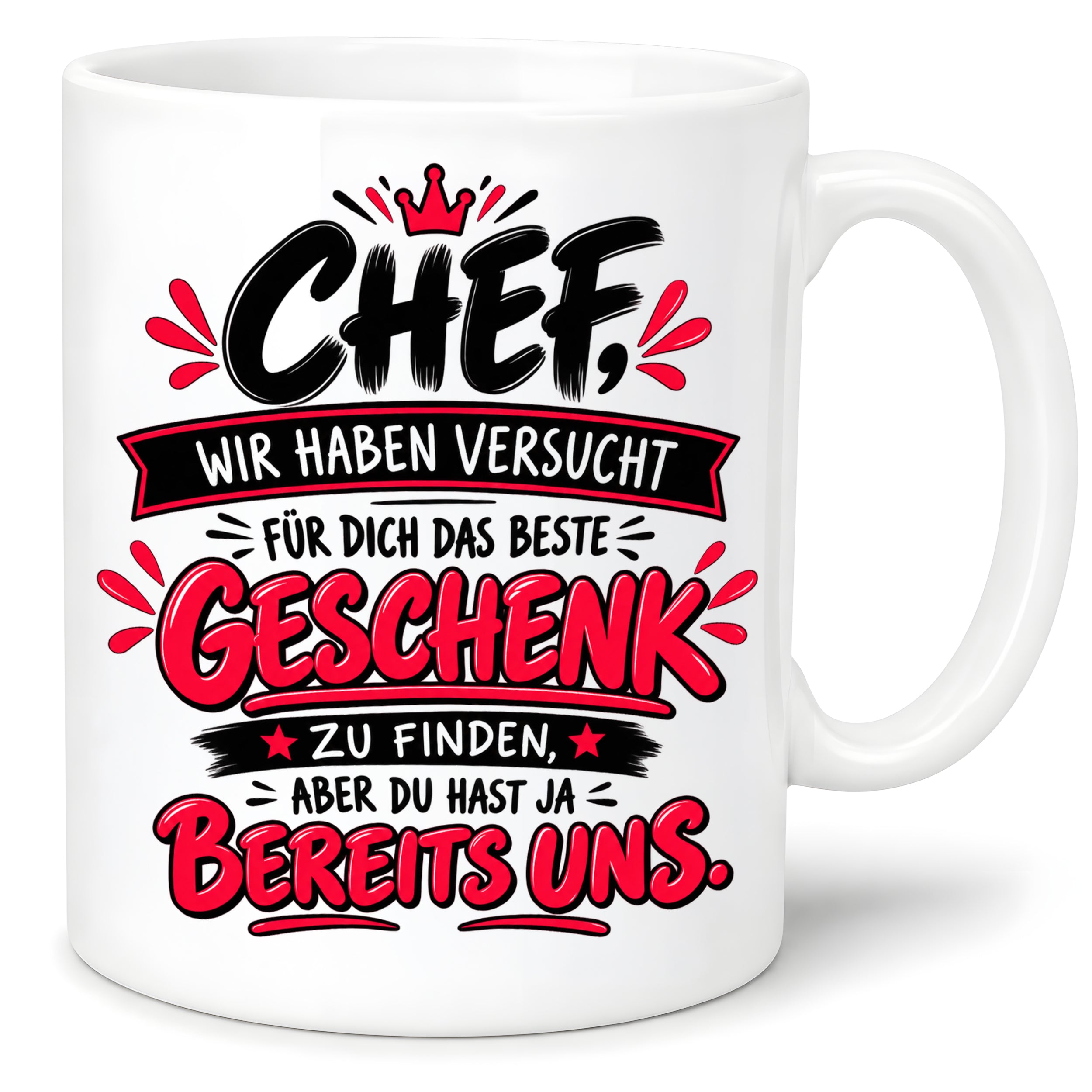 Herzbotschaft Tasse Chef Geschenk Wir sind das beste Team 330 ml