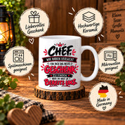 Herzbotschaft Tasse Chef Geschenk Wir sind das beste Team 330 ml