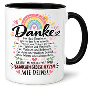 Herzbotschaft Danke Tasse Erzieherin Kindergärtnerin Kaffeetasse KiTa