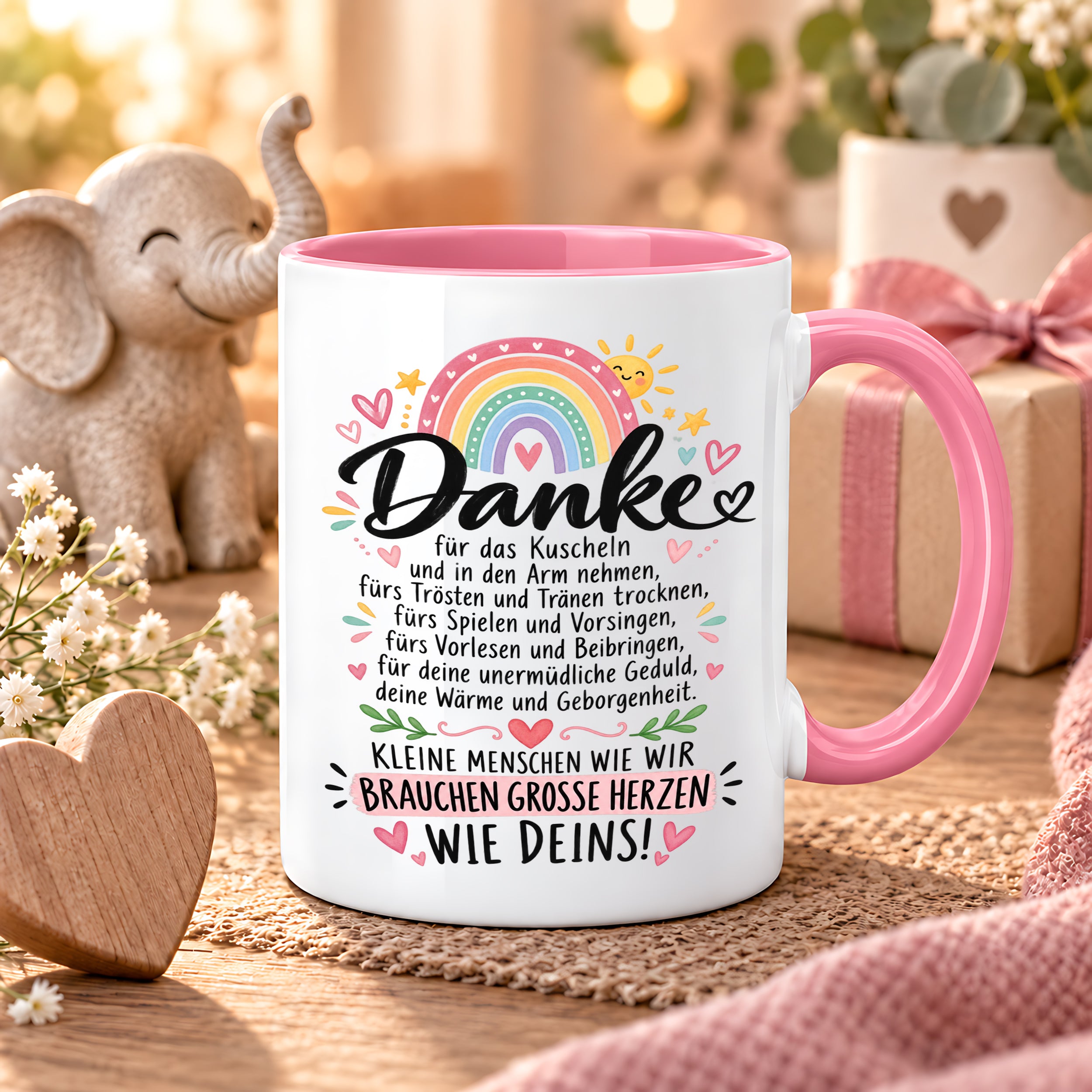 Herzbotschaft Danke Tasse Erzieherin Kindergärtnerin Kaffeetasse KiTa