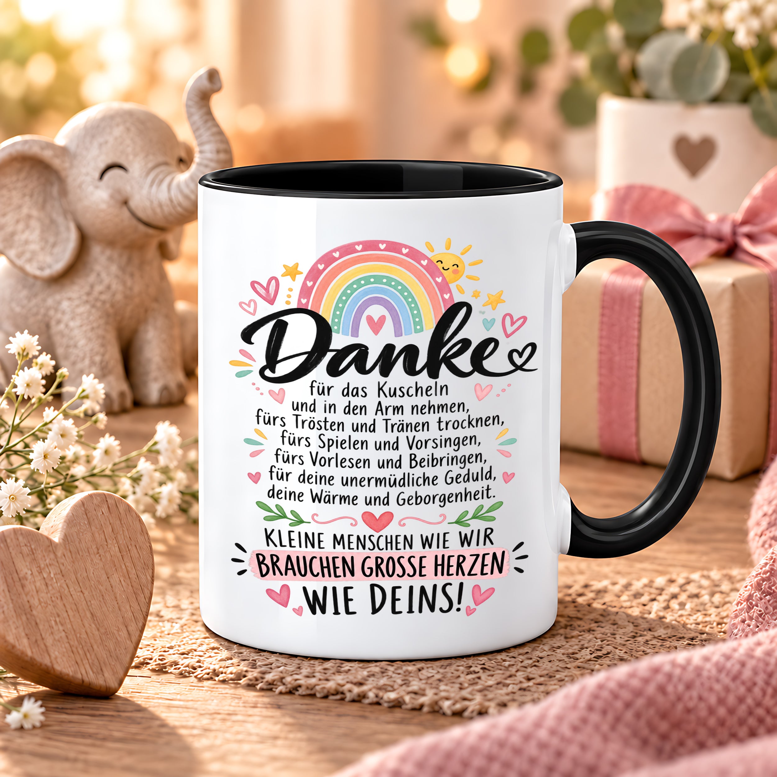 Herzbotschaft Danke Tasse Erzieherin Kindergärtnerin Kaffeetasse KiTa