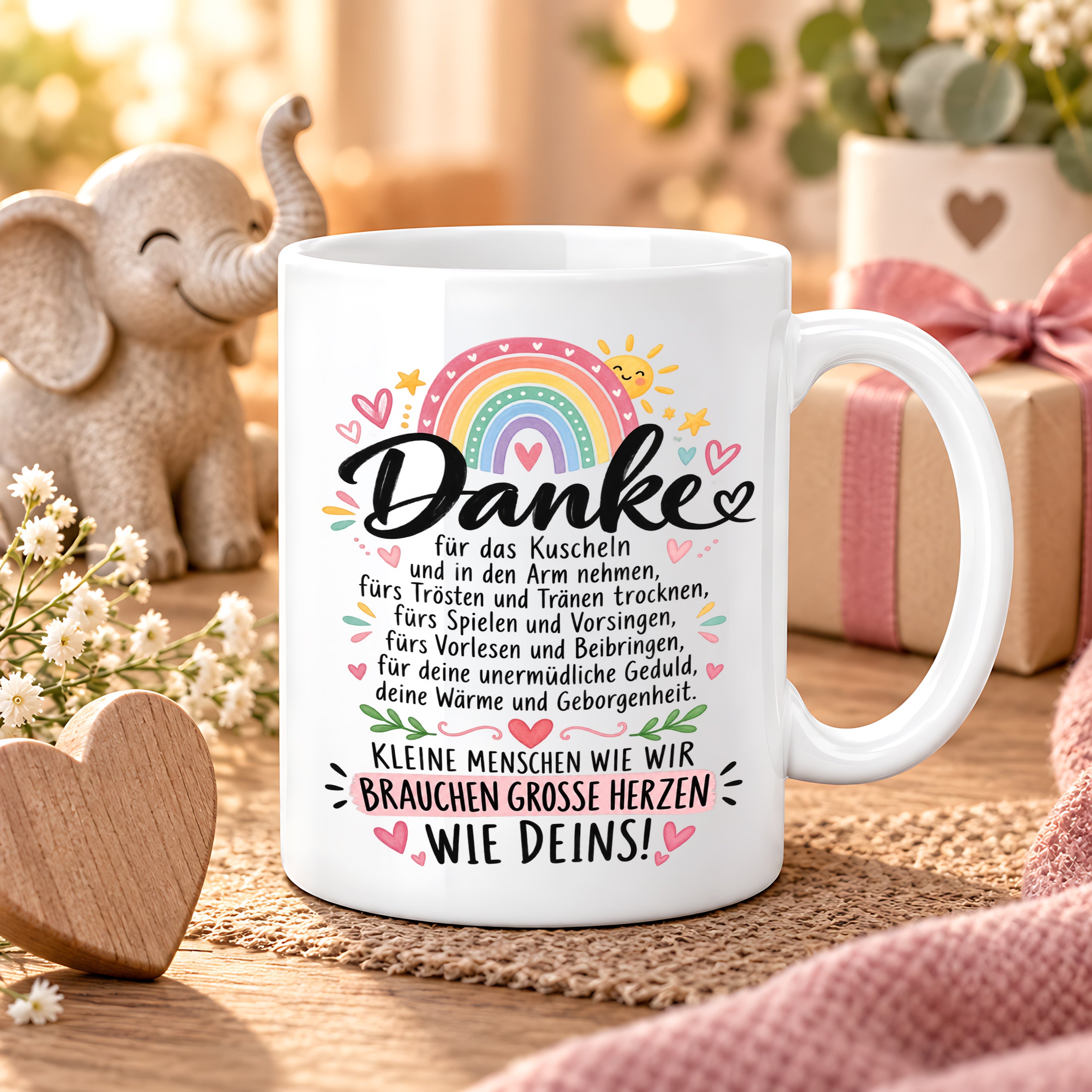 Herzbotschaft Danke Tasse Erzieherin Kindergärtnerin Kaffeetasse KiTa