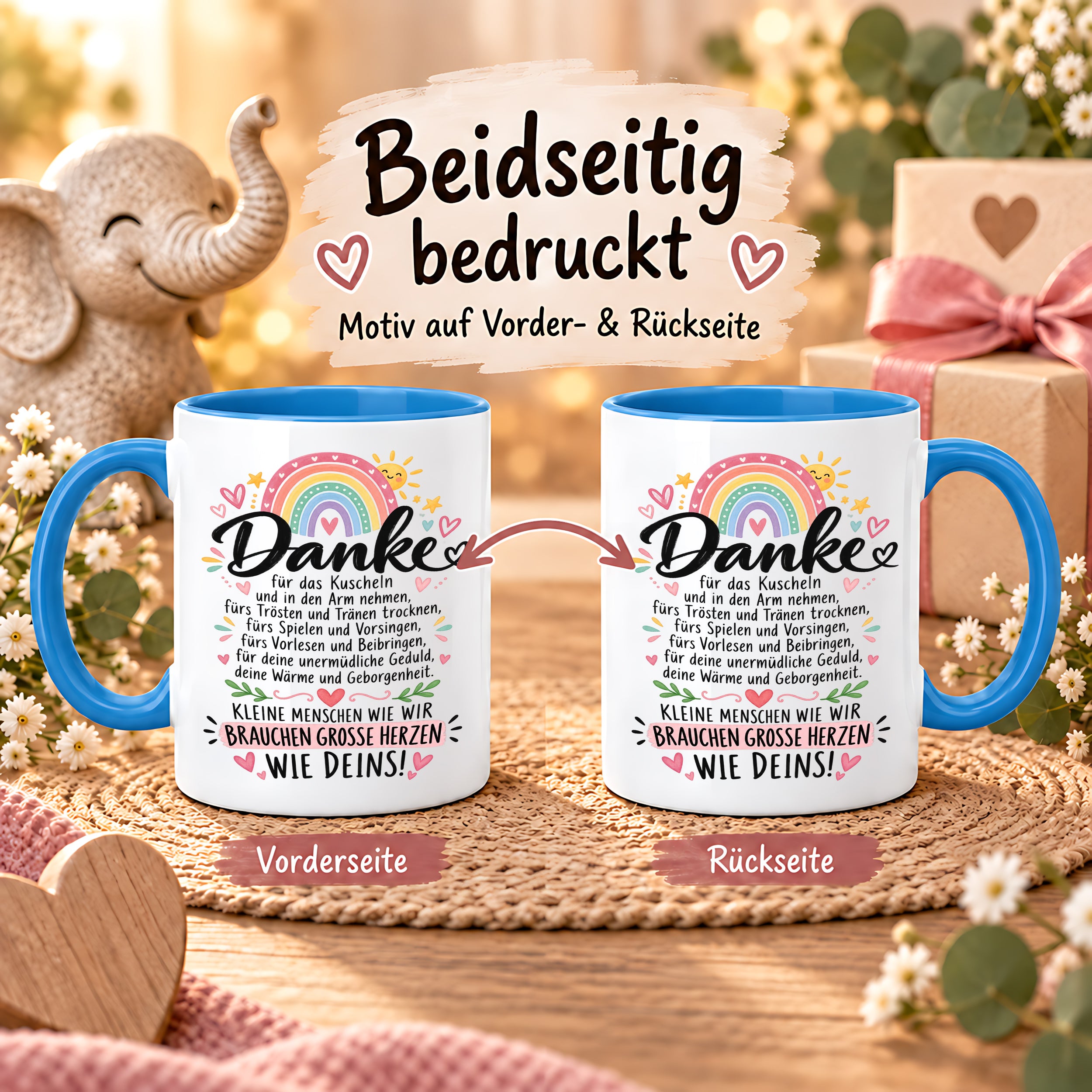 Herzbotschaft Danke Tasse Erzieherin Kindergärtnerin Kaffeetasse KiTa
