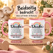 Herzbotschaft Danke Tasse Erzieherin Kindergärtnerin Kaffeetasse KiTa