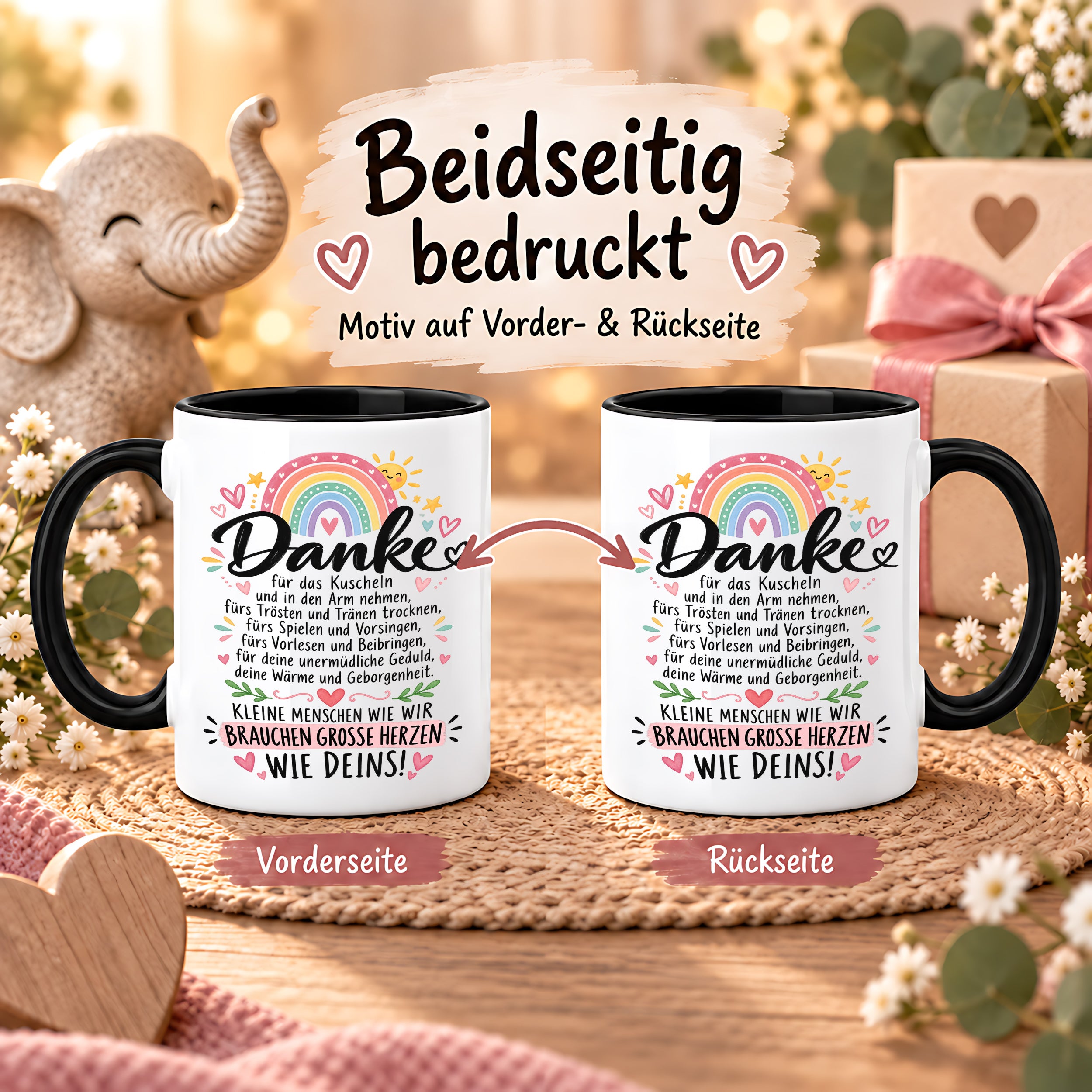 Herzbotschaft Danke Tasse Erzieherin Kindergärtnerin Kaffeetasse KiTa