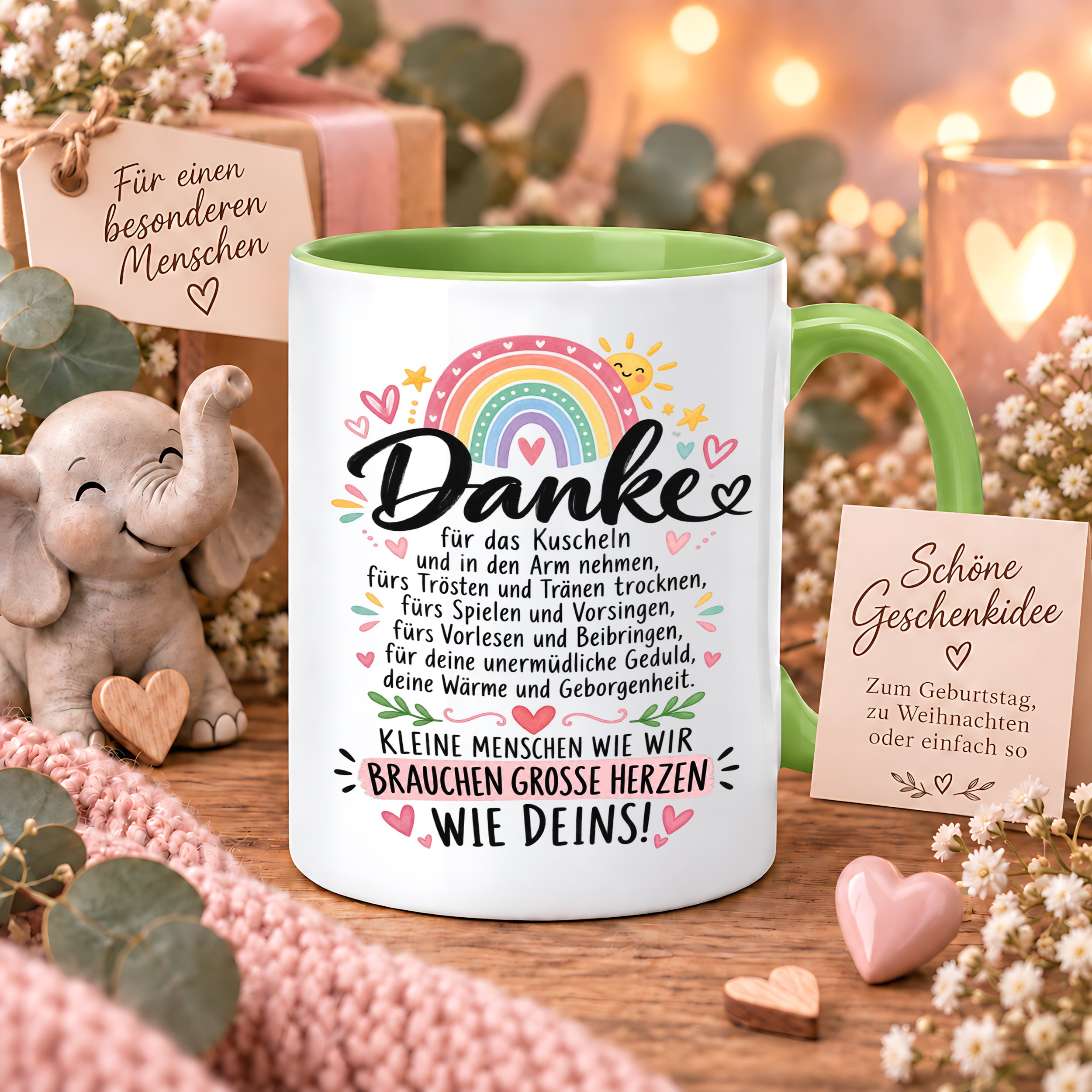 Herzbotschaft Danke Tasse Erzieherin Kindergärtnerin Kaffeetasse KiTa