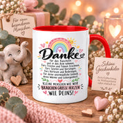 Herzbotschaft Danke Tasse Erzieherin Kindergärtnerin Kaffeetasse KiTa