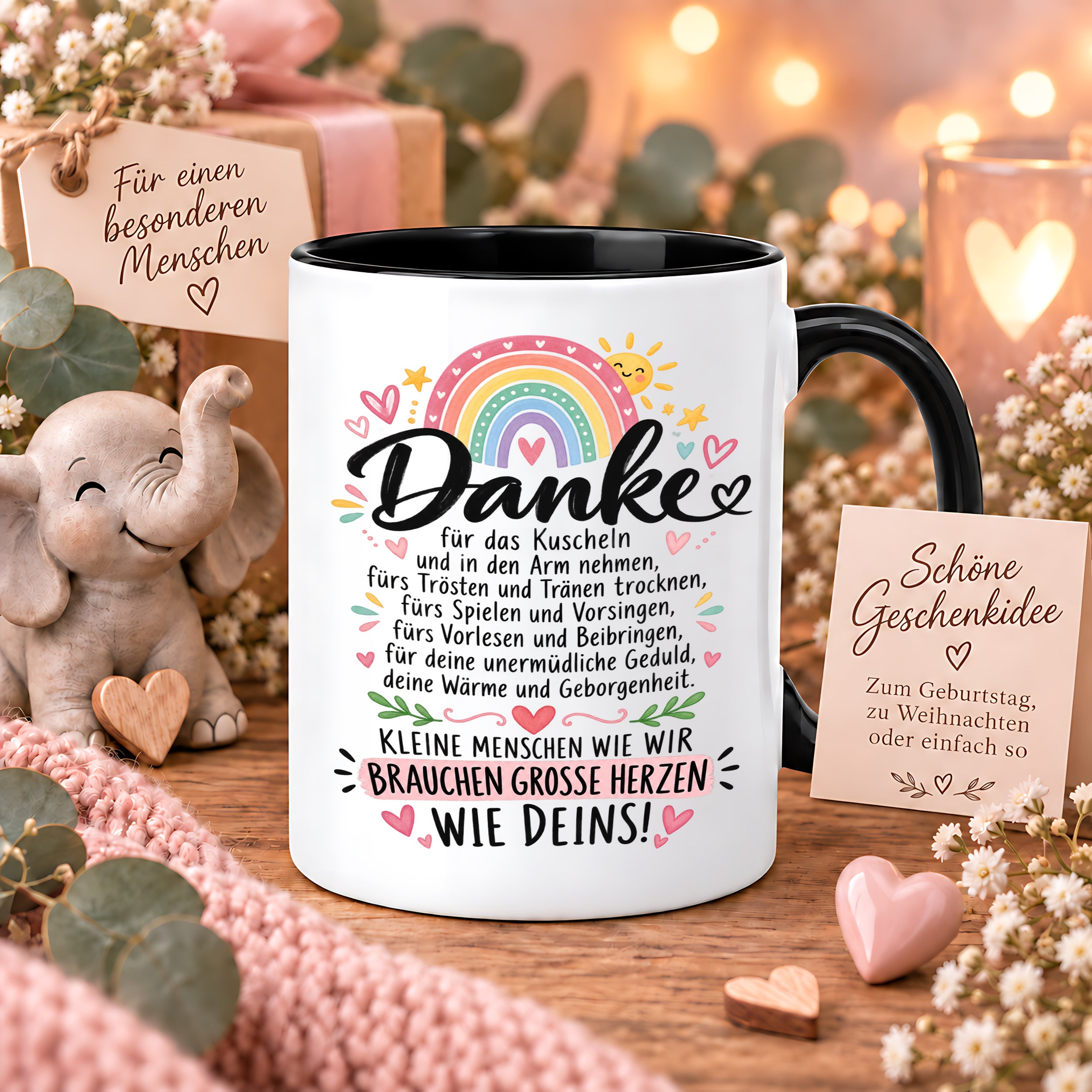 Herzbotschaft Danke Tasse Erzieherin Kindergärtnerin Kaffeetasse KiTa