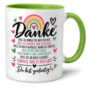 Herzbotschaft Tasse Danke Geschenk für Lieblingsmensch Danksagung