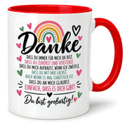 Herzbotschaft Tasse Danke Geschenk für Lieblingsmensch Danksagung