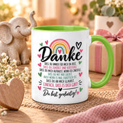 Herzbotschaft Tasse Danke Geschenk für Lieblingsmensch Danksagung