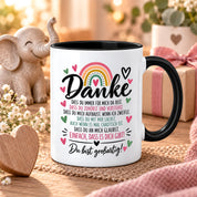 Herzbotschaft Tasse Danke Geschenk für Lieblingsmensch Danksagung