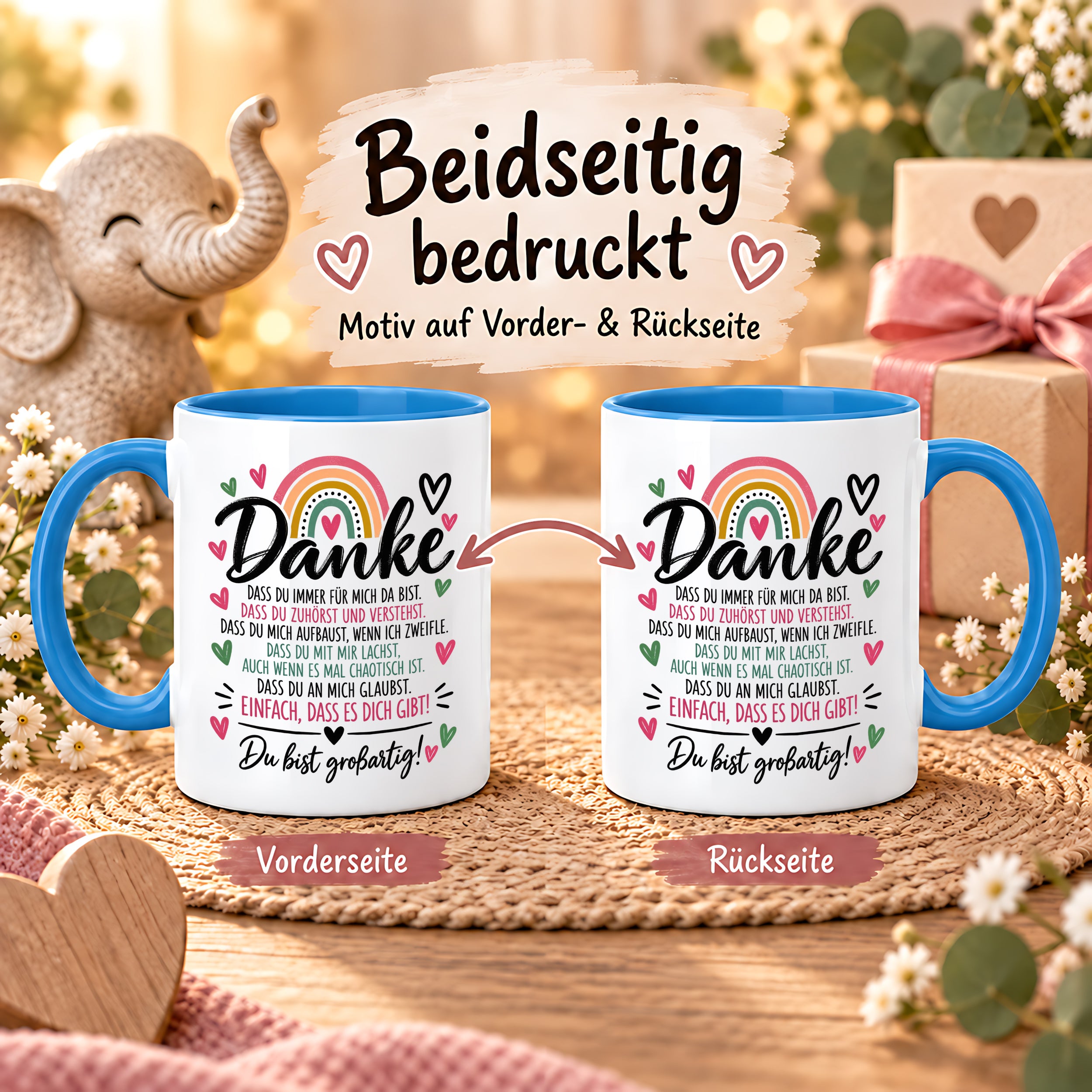 Herzbotschaft Tasse Danke Geschenk für Lieblingsmensch Danksagung