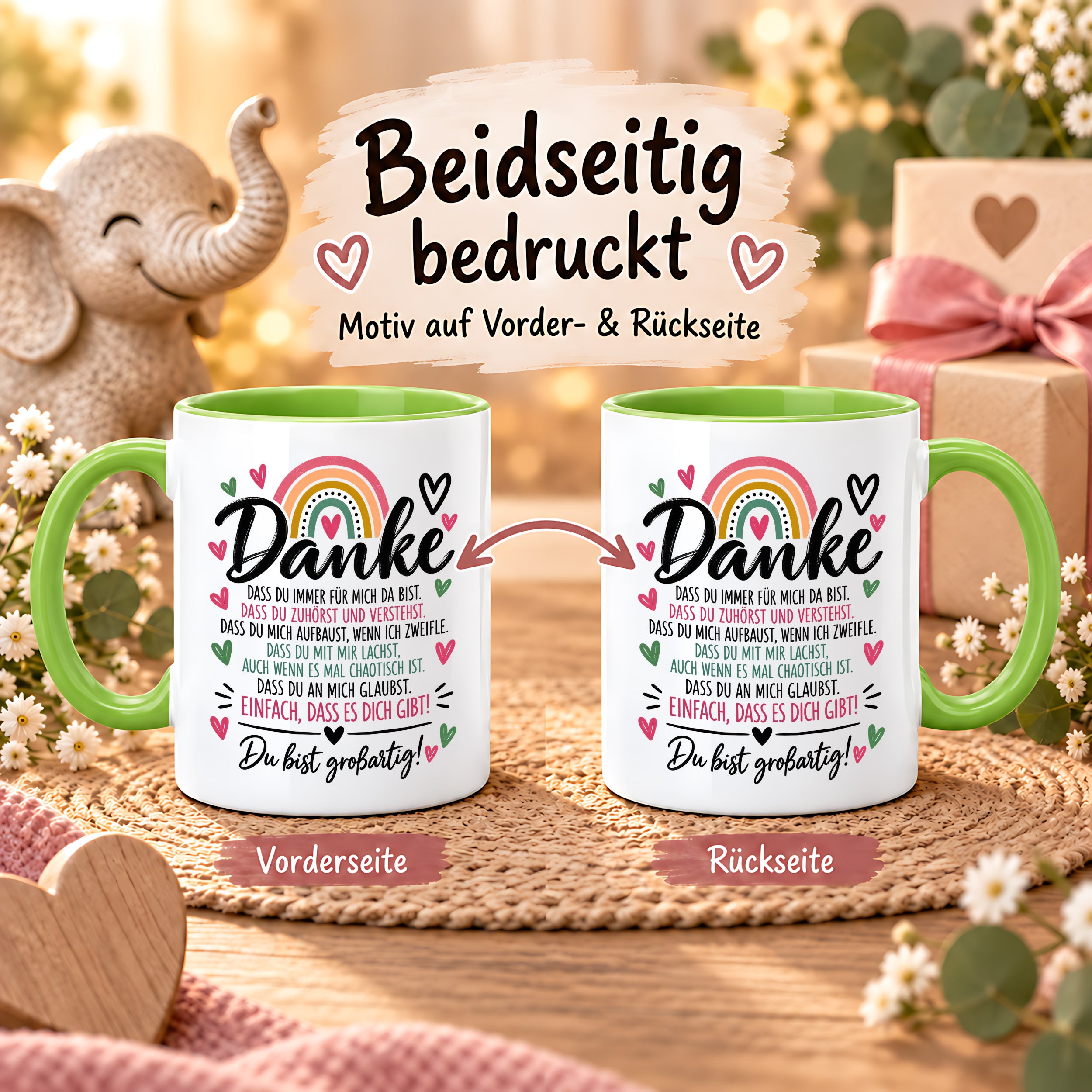 Herzbotschaft Tasse Danke Geschenk für Lieblingsmensch Danksagung