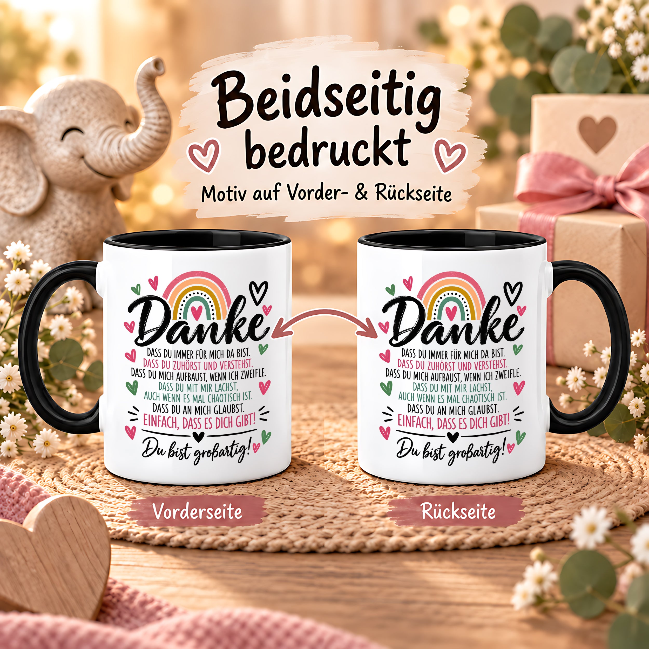 Herzbotschaft Tasse Danke Geschenk für Lieblingsmensch Danksagung