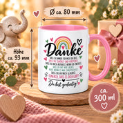 Herzbotschaft Tasse Danke Geschenk für Lieblingsmensch Danksagung
