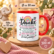 Herzbotschaft Tasse Danke Geschenk für Lieblingsmensch Danksagung