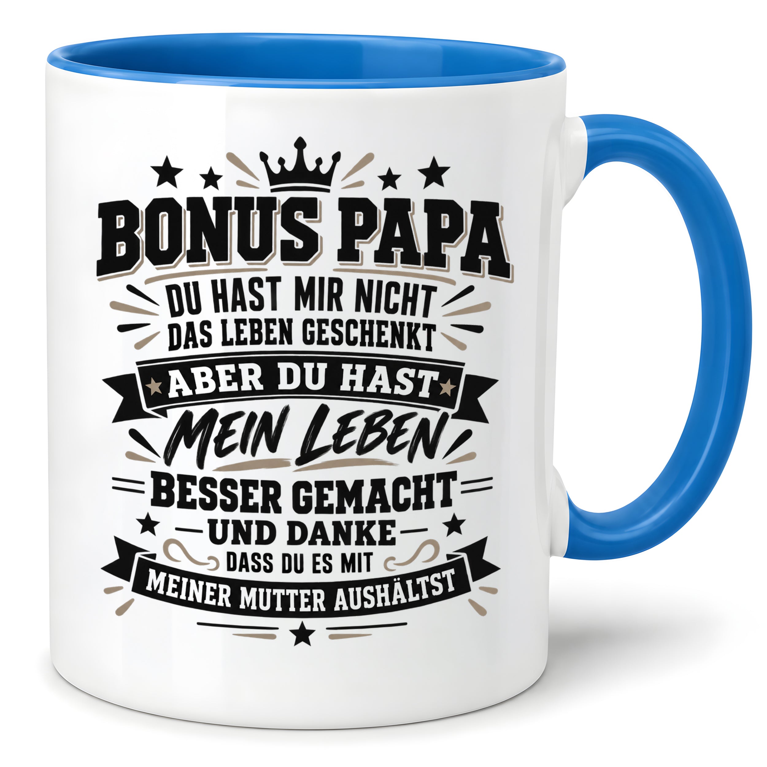 Herzbotschaft Stiefvater Tasse Geschenk Bonus Papa Kaffeetasse Stiefpapa