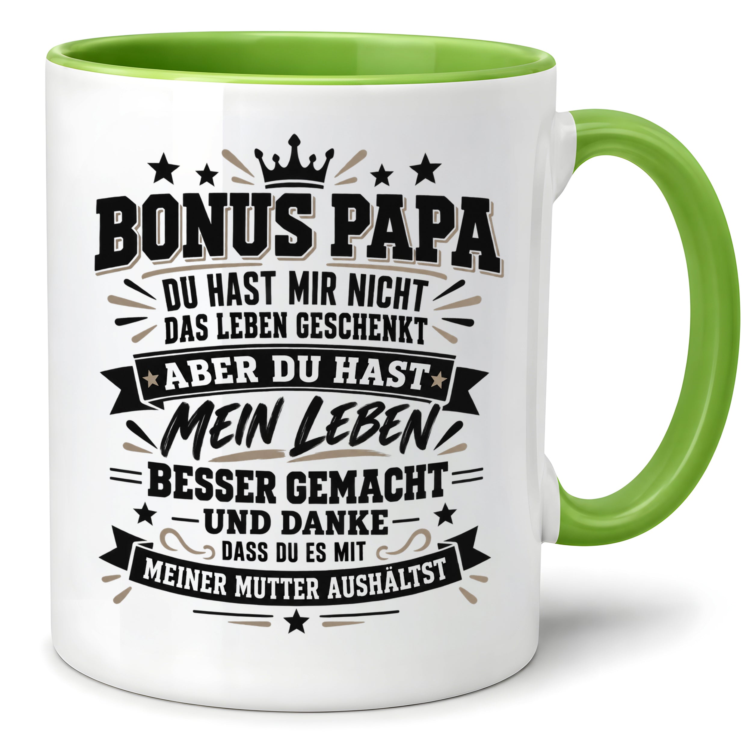 Herzbotschaft Stiefvater Tasse Geschenk Bonus Papa Kaffeetasse Stiefpapa