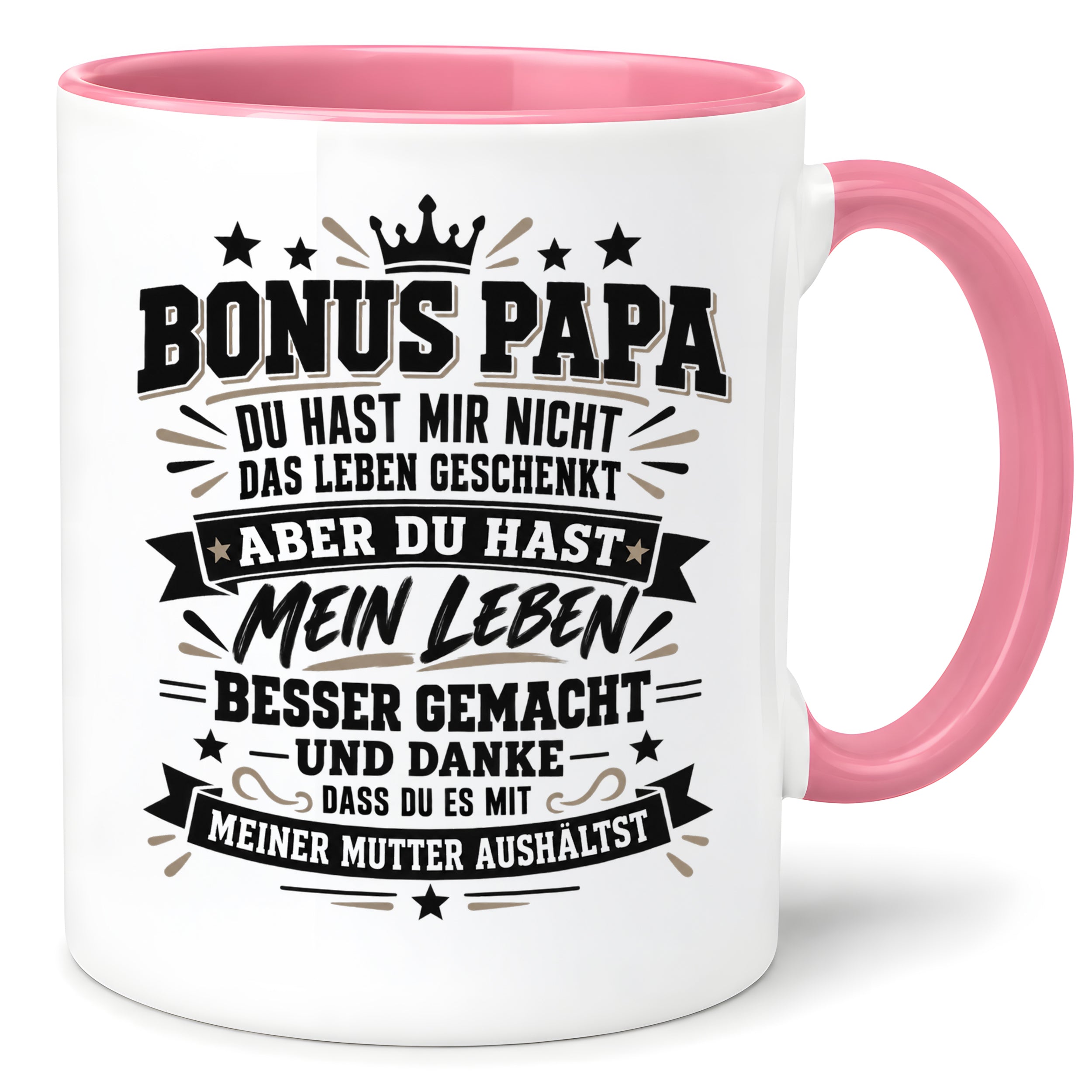 Herzbotschaft Stiefvater Tasse Geschenk Bonus Papa Kaffeetasse Stiefpapa