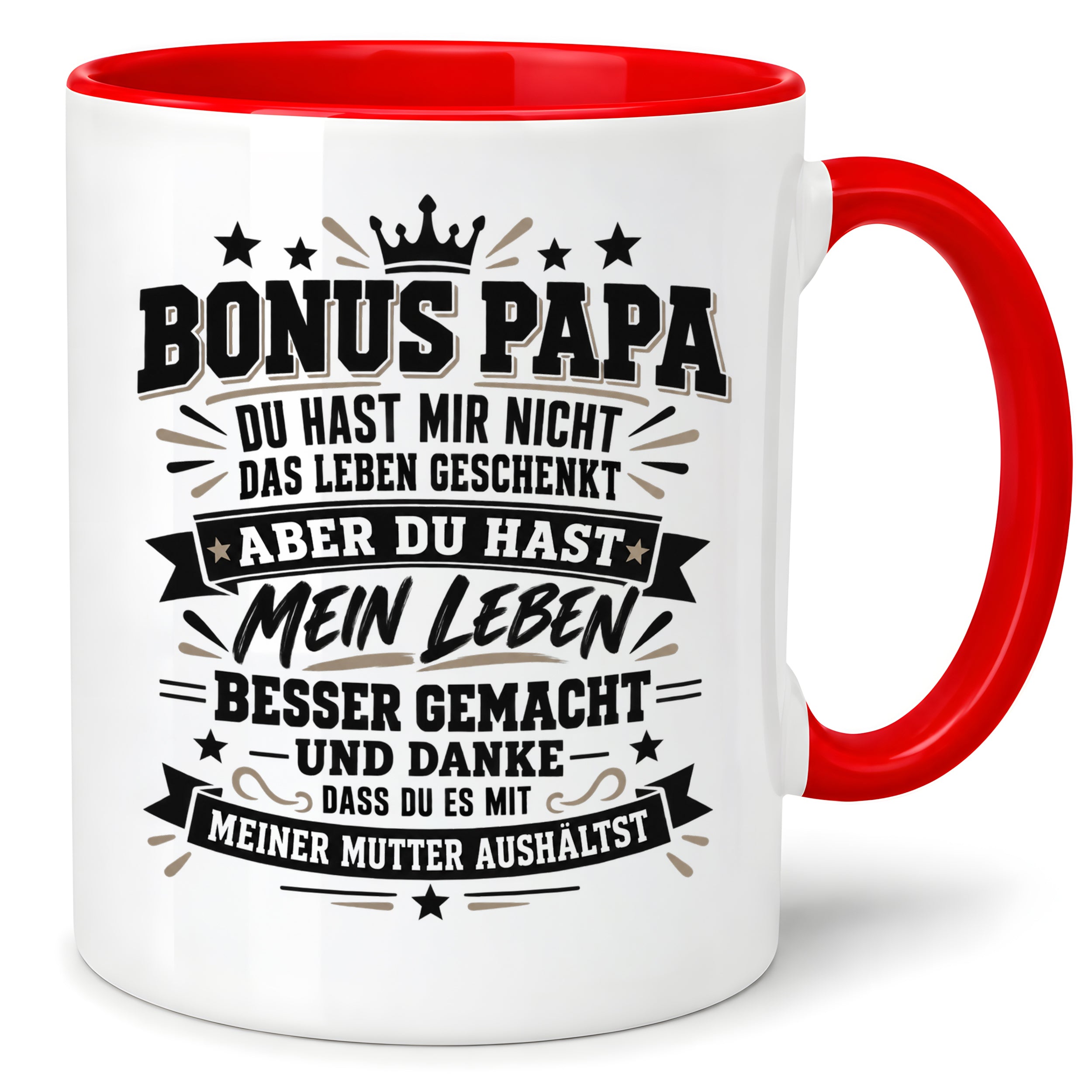 Herzbotschaft Stiefvater Tasse Geschenk Bonus Papa Kaffeetasse Stiefpapa