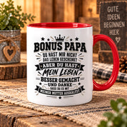 Herzbotschaft Stiefvater Tasse Geschenk Bonus Papa Kaffeetasse Stiefpapa
