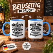 Herzbotschaft Stiefvater Tasse Geschenk Bonus Papa Kaffeetasse Stiefpapa
